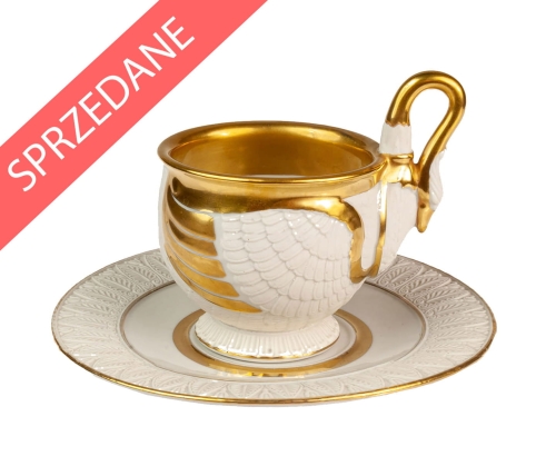 Filiżanka z łabędziem, Royal Porzellan-Manufaktur, Niemcy, 1955-1973, antyki Warszawa, skup antyków, porcelana, stara porcelana, Galeria Żak