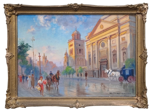 Wawrzyniec Chorembalski "Kościół Bernardynów", malarstwo aukcyjne, dawne obrazy, ASP Warszawa, obrazy Warszawa