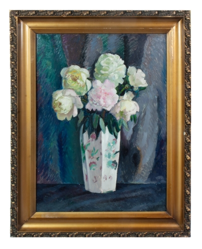Stefan Filipkiewicz “Peonies", antique Warsaw, antique paintings, Galeria Żak, art, antiques