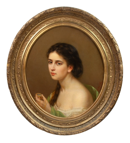 Ekaterina Nikolaevna Khilkova “Portrait of a girl with a medallion”
, antique Warsaw, antique paintings, Galeria Żak, art, antiques