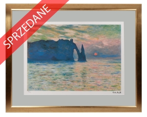 Claude Monet “Klif Étretat, zachód słońca” 