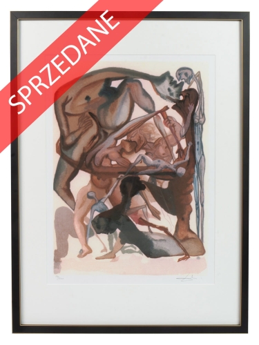 Salvador Dali  “W otchłani, Piekło, z cyklu: Dante, Boska Komedia”, antyki Warszawa, skup antyków, dawne malarstwo, malarstwo aukcyjne, malarstwo polskie, Galeria Żak