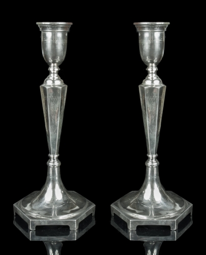 Candlesticks, Poland, 1920-1931, antique Warsaw, silver, old silver, Galeria Żak, art, antiques