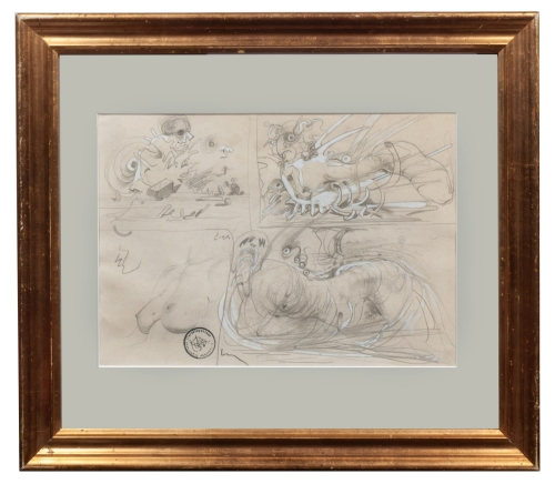 Franciszek Starowieyski “Composition with nude”, antique Warsaw, antique paintings, Galeria Żak, art, antiques