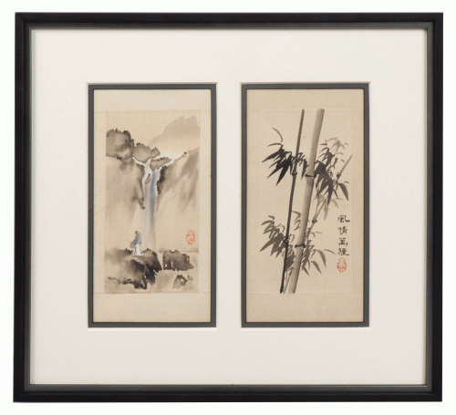 “Landscape with plants” China, 20th century, antique Warsaw, antique paintings, Galeria Żak, art, antiques