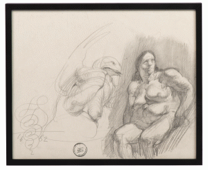 Franciszek Starowieyski “Composition with the bird and nude”, 1982