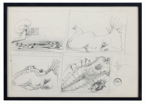 Franciszek Starowieyski “Poster gallery”, 1983, antique Warsaw, antique paintings, Galeria Żak, art, antiques