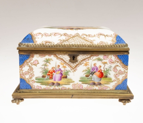 Szkatułka z miniaturami, Miśnia, lata 1774–1814, antyki Warszawa, skup antyków, porcelana, stara porcelana, Galeria Żak
