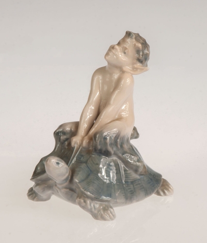 Christian Thomsen “Faun with turtle”, Royal Copenhagen, 1957, antique Warsaw, antique porcelain, old porcelain, Galeria Żak, art, antiques