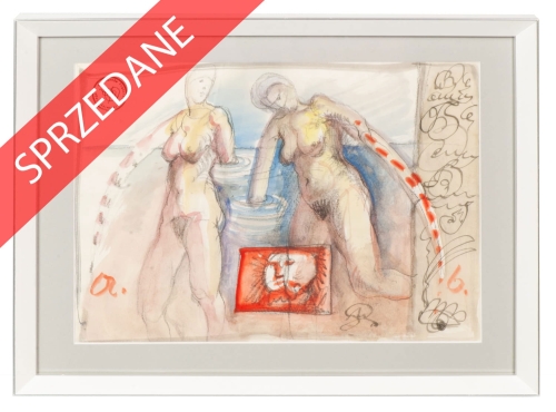 Franciszek Starowieyski “Kąpiące się” , antyki Warszawa, skup antyków, dawne malarstwo, malarstwo aukcyjne, malarstwo polskie, Galeria Żak