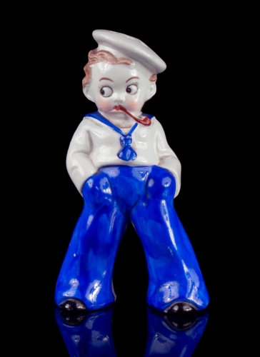 Solniczka “Marynarz”, ok. 1920-1930 , antyki Warszawa, skup antyków, porcelana, stara porcelana, Galeria Żak