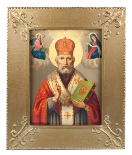 Icon Saint Nicholas, Ukraine, 19th century, antique Warsaw, antique paintings, Galeria Żak, art, antiques