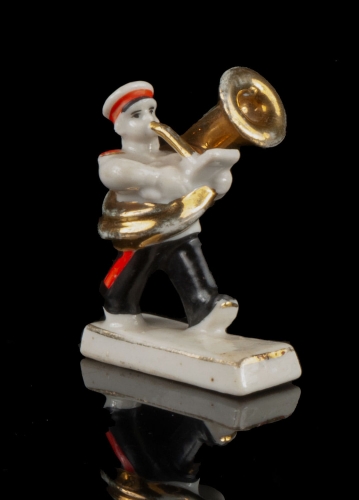 Trombonist, Połonne, 1960’s/1970’s, antique Warsaw, antique porcelain, old porcelain, Galeria Żak, art, antiques