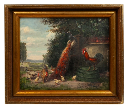 Friedrich Lettau “Ptactwo domowe”, antyki Warszawa, skup antyków, dawne malarstwo, malarstwo aukcyjne, malarstwo polskie, Galeria Żak