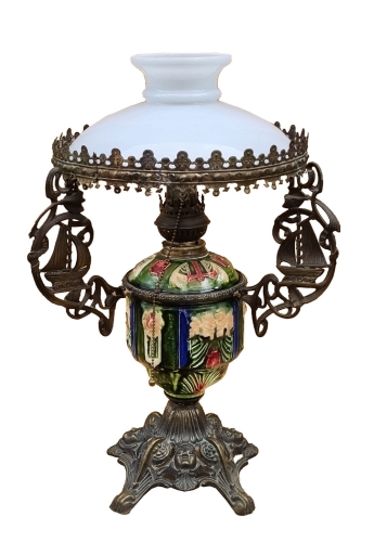 Lampa gabinetowa, Holandia, pocz. XX w., antyki Warszawa, skup antyków, antyczne dekoracje, Galeria Żak, dawne oświetlenie