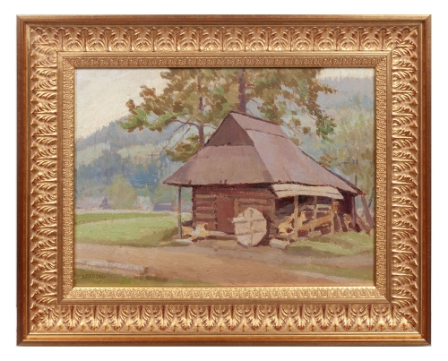 Kazimierz Łotocki "W górach", malarstwo lwowskie, malarze Lwowa, obrazy aukcyjne