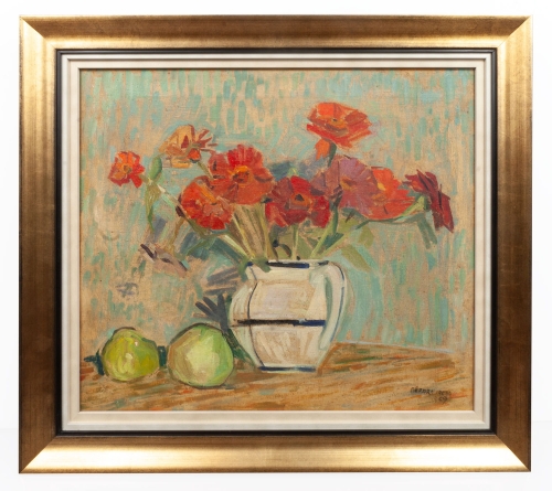 Irena Gerard "Zinnia", 1959 , antique Warsaw, antique paintings, Galeria Żak, art, antiques