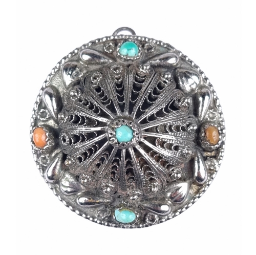 Brooch-pendant, Tibet, first half of 20th century , antique Warsaw, jewelry, old jewelry, Galeria Żak, art, antiques