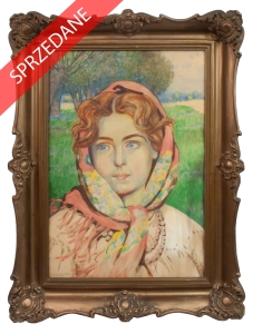 Henryk Uziembło "Portret dziewczyny w chuście”, 1946 r.