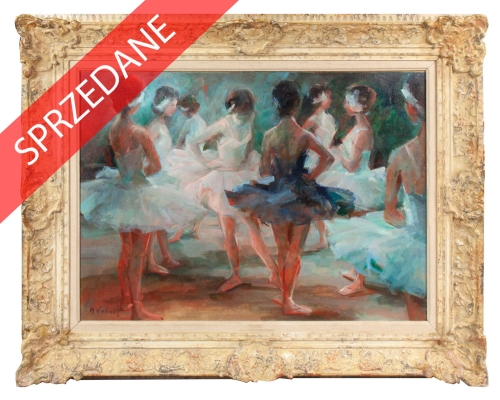 Miroslava Vrbová-Štefková "Grupa tancerek"
, antyki Warszawa, skup antyków, dawne malarstwo, malarstwo aukcyjne, malarstwo polskie, Galeria Żak