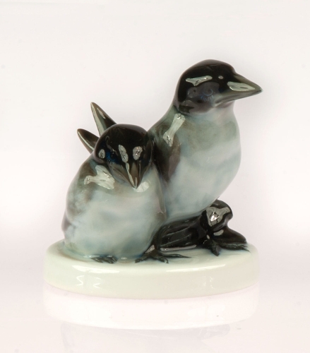 Grete Zschäbitz “Jackdaws”, Rosenthal, 1938 
, antique Warsaw, antique porcelain, old porcelain, Galeria Żak, art, antiques
