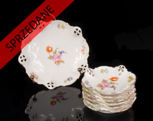 Zestaw talerzyków, Rosenthal, Moliere, lata 1901-31, antyki Warszawa, skup antyków, porcelana, stara porcelana, Galeria Żak