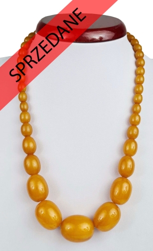 Naszyjnik z bursztynami, dawna biżuteria, antyki, antyki Warszawa, skup antyków