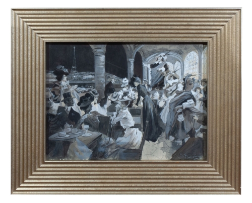 Gustave Flasschoen “Scena w kawiarni nad Sekwaną”

, antyki Warszawa, skup antyków, dawne malarstwo, malarstwo aukcyjne, malarstwo polskie, Galeria Żak