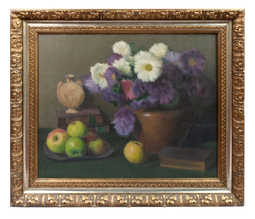 Władysław Majewski “Still life with flowers and apples” 1909 
, antique Warsaw, antique paintings, Galeria Żak, art, antiques
