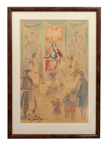 Zygmunt Józefczyk “Harvest festival”, antique Warsaw, antique paintings, Galeria Żak, art, antiques