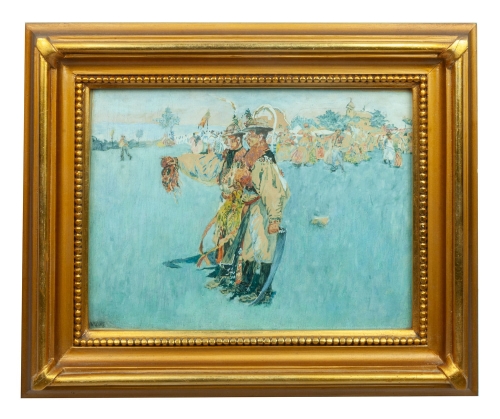 Polish painter “Harvest festival” 1923 , antique Warsaw, antique paintings, Galeria Żak, art, antiques
