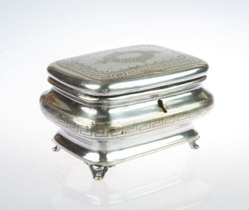 Sugar bowl, Erhardt&Co, Geislingen, circa 1860 , antique Warsaw, silver, old silver, Galeria Żak, art, antiques