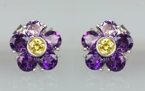 Amethysts and citrines earrings