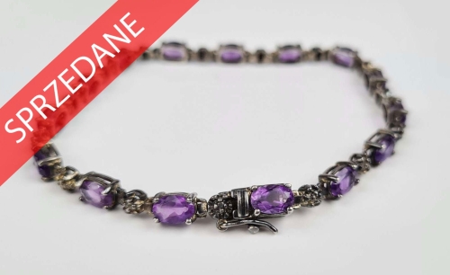 Bransoletka z ametystami, dawna biżuteria, antyki, antyki Warszawa, skup antyków