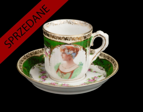 Filiżanka secesyjna, ok. 1900, antyki Warszawa, skup antyków, porcelana, stara porcelana, Galeria Żak