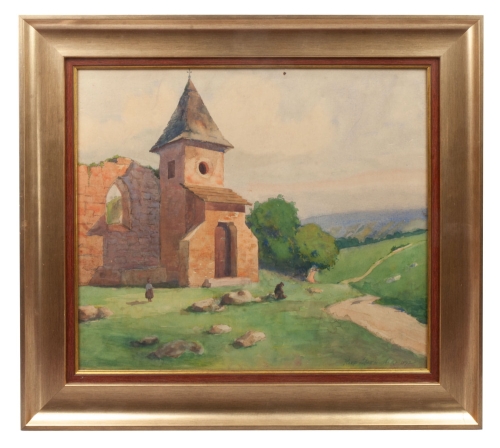 Józef Mańkowski “Chapel in the ruin of the castle”, 1897 , antique Warsaw, antique paintings, Galeria Żak, art, antiques