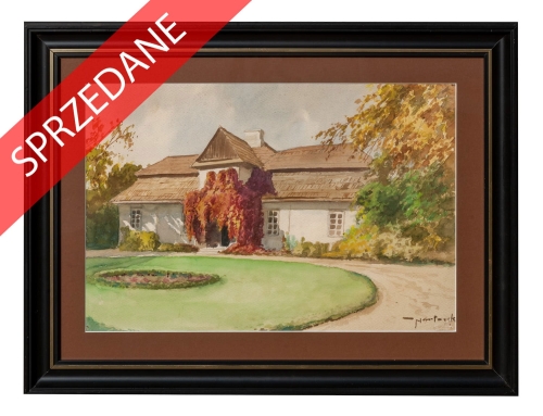Tadeusz Nartowski "Dworek" malarstwo dawne, malarstwo aukcyjne, antyki Warszawa, skup antyków, Galeria Żak