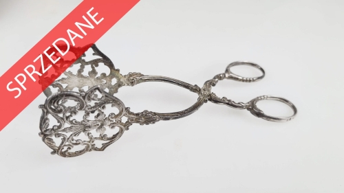 Szczypce do ciastek, antyki Warszawa, skup antyków, dawne srebra, stare srebra, srebra antyczne, antyki, Galeria Żak