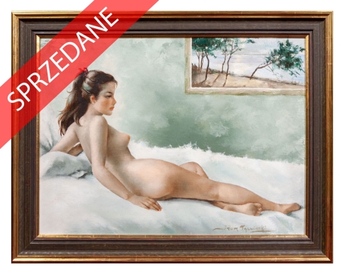 Igor Talwiński "Akt z marynistyką", malarstwo polskie, ecole de paris, obrazy aukcyjne