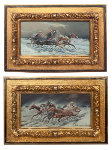 Adolf Baumgartner-Stoiloff Junior “A Hunting Trip”, antyki Warszawa, skup antyków, porcelana, stara porcelana, Galeria Żak