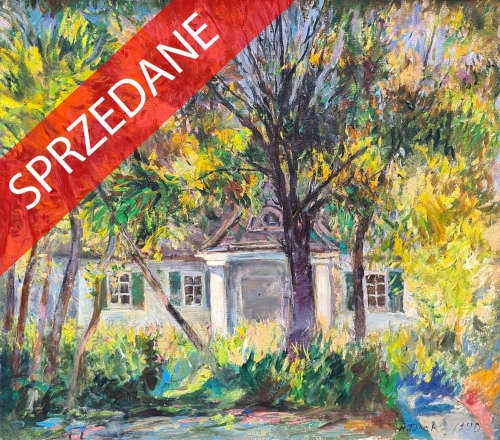 Aleksander Turek "Dworek", 1990 r., antyki, galeria żak, malarstwo polskie, dzieła sztuki