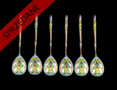 Komplet łyżeczek, Blyutenklepper Genrikh Lyudvigovich, Rosja, XIX w.
, antyki Warszawa, skup antyków, dawne srebra, stare srebra, srebra antyczne, antyki, Galeria Żak