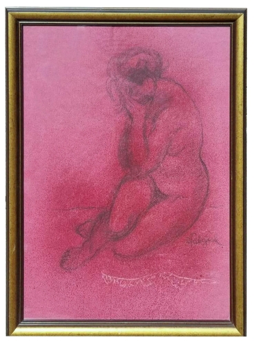 Zdzisław Pabisiak “Akt siedzący”, antyki Warszawa, skup antyków, dawne malarstwo, malarstwo aukcyjne, malarstwo polskie, Galeria Żak