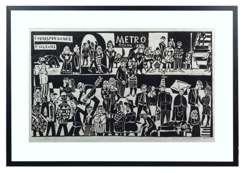 Teresa Jakubowska “Metro” 1964 r., antyki Warszawa, skup antyków, dawne malarstwo, malarstwo aukcyjne, malarstwo polskie, Galeria Żak