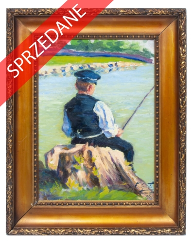 Jan Olszewski „Rybak”, 1895 r.”, malarstwo polskie, antyki Warszawa, Galeria Żak