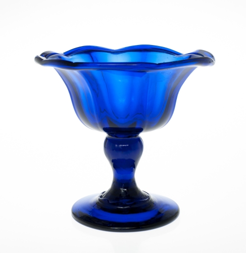 Cukiernica, I poł. XIX w. , antyki Warszawa, stare szkła, szkło antyczne, cukiernica kobaltowa