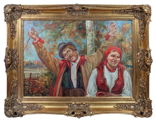Wincenty Wodzinowski „Dance”, antique Warsaw, antique paintings, Galeria Żak, art, antiques