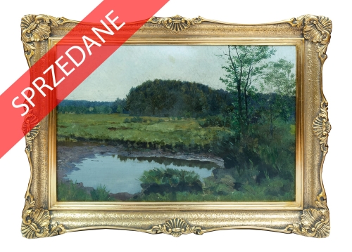 Miłosz Kotarbiński "Oczko wodne pod lasem", antyki, galeria żak, malarstwo polskie, dzieła sztuki
