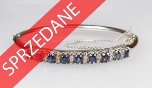 Bransoletka z brylantami i szafirami , antyki Warszawa, skup antyków, dawna biżuteria, antyki, Galeria Żak