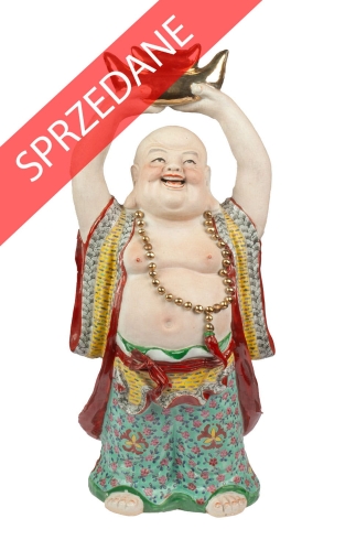 Radosny Budda, Chiny, XX w.
, antyki Warszawa, skup antyków, porcelana, stara porcelana, Galeria Żak, sztuka dalekiego wschodu